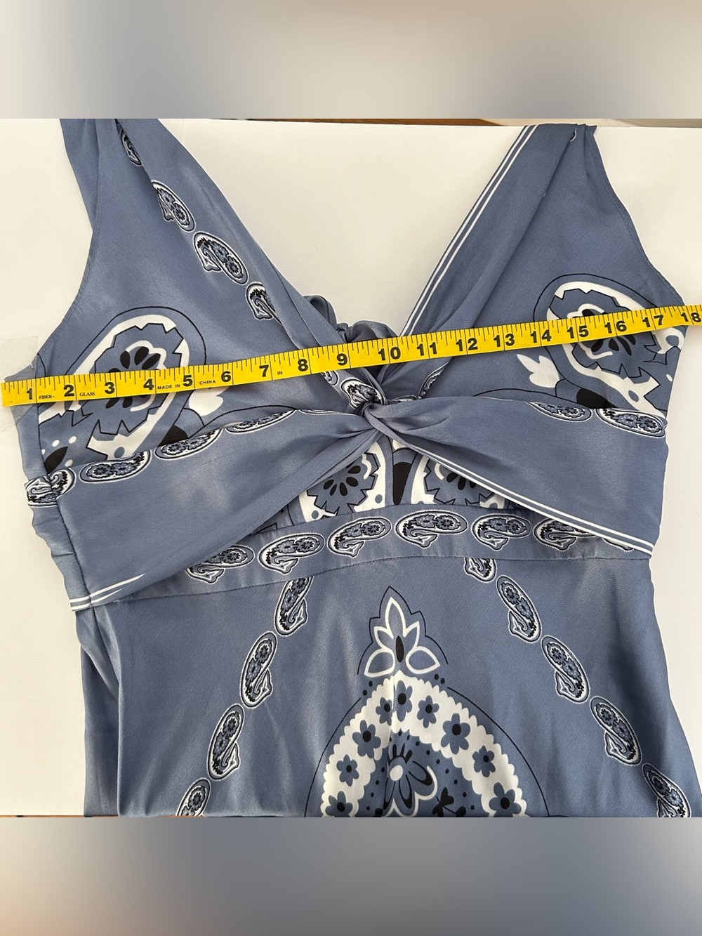 Caroline Constas Blue Paisley Floral Twist Front Maxi Dress - Picture 14 of 14
